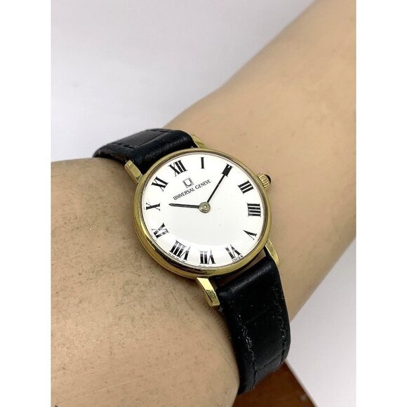 Universal Geneve Women\'s Watch 1970\'S Vintage Swiss Wind White Dial 25mm… main image 13